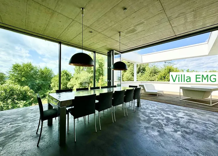 Villa Luxus Design Emg Nah Frankfurt, Heidelberg Mit Sauna, Schwimmteich, Garten Fuer Familien Und Gruppen Bis 17 Personen