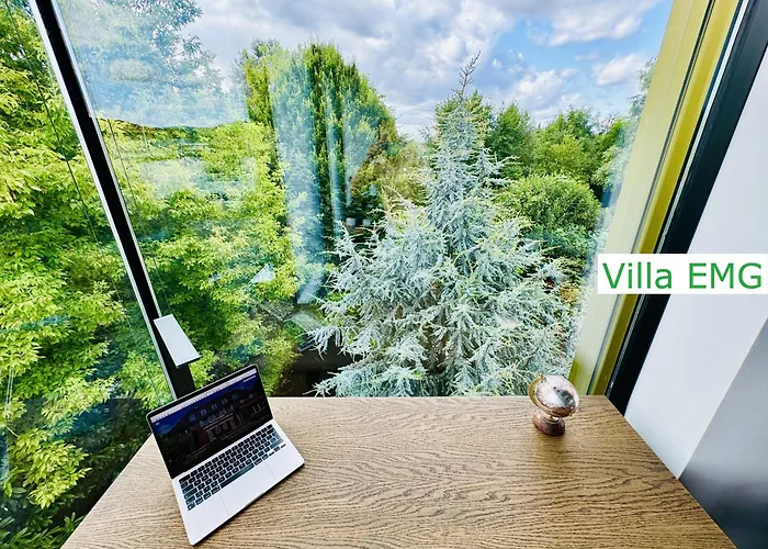 Villa Luxus Design Emg Nah Frankfurt, Heidelberg Mit Sauna, Schwimmteich, Garten Fuer Familien Und Gruppen Bis 17 Personen
