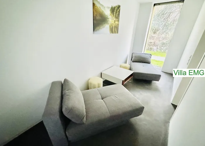 Villa Luxus Design Emg Nah Frankfurt, Heidelberg Mit Sauna, Schwimmteich, Garten Fuer Familien Und Gruppen Bis 17 Personen *