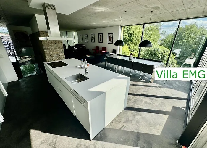 Villa Luxus Design Emg Nah Frankfurt, Heidelberg Mit Sauna, Schwimmteich, Garten Fuer Familien Und Gruppen Bis 17 Personen Bensheim