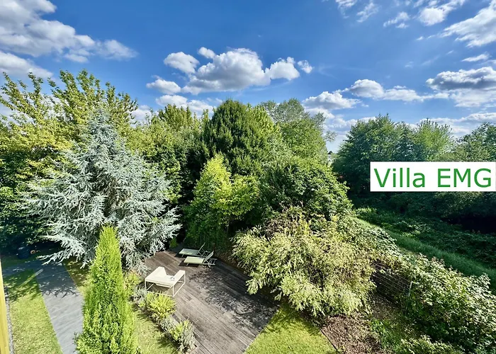Luxus Design Emg Nah Frankfurt, Heidelberg Mit Sauna, Schwimmteich, Garten Fuer Familien Und Gruppen Bis 17 Personen Villa